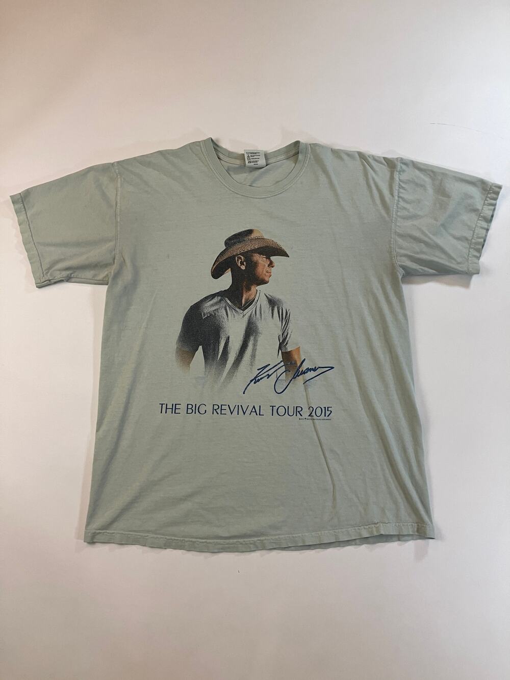 Kenny Chesney The Big Revival Tour 2015 Comfort Colors L Green Concert T Shirt